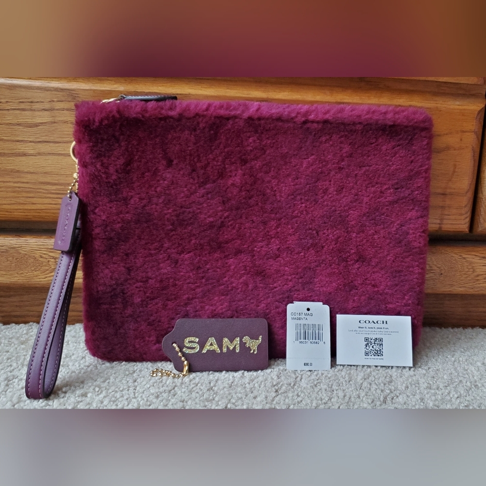 Coach Shearling Charter Pouch